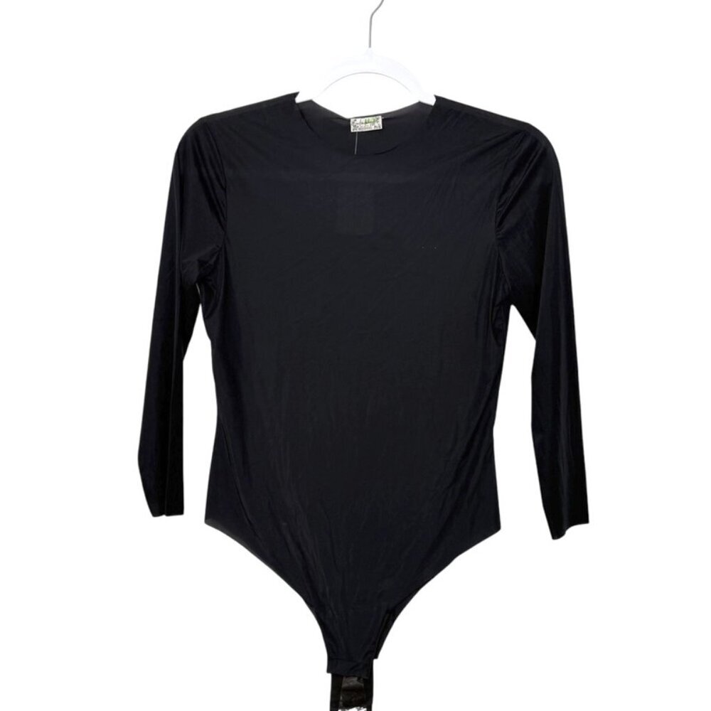 Free People Intimately Sheer Long Sleeve Body Suit Women‎ M Black Stretch NWT